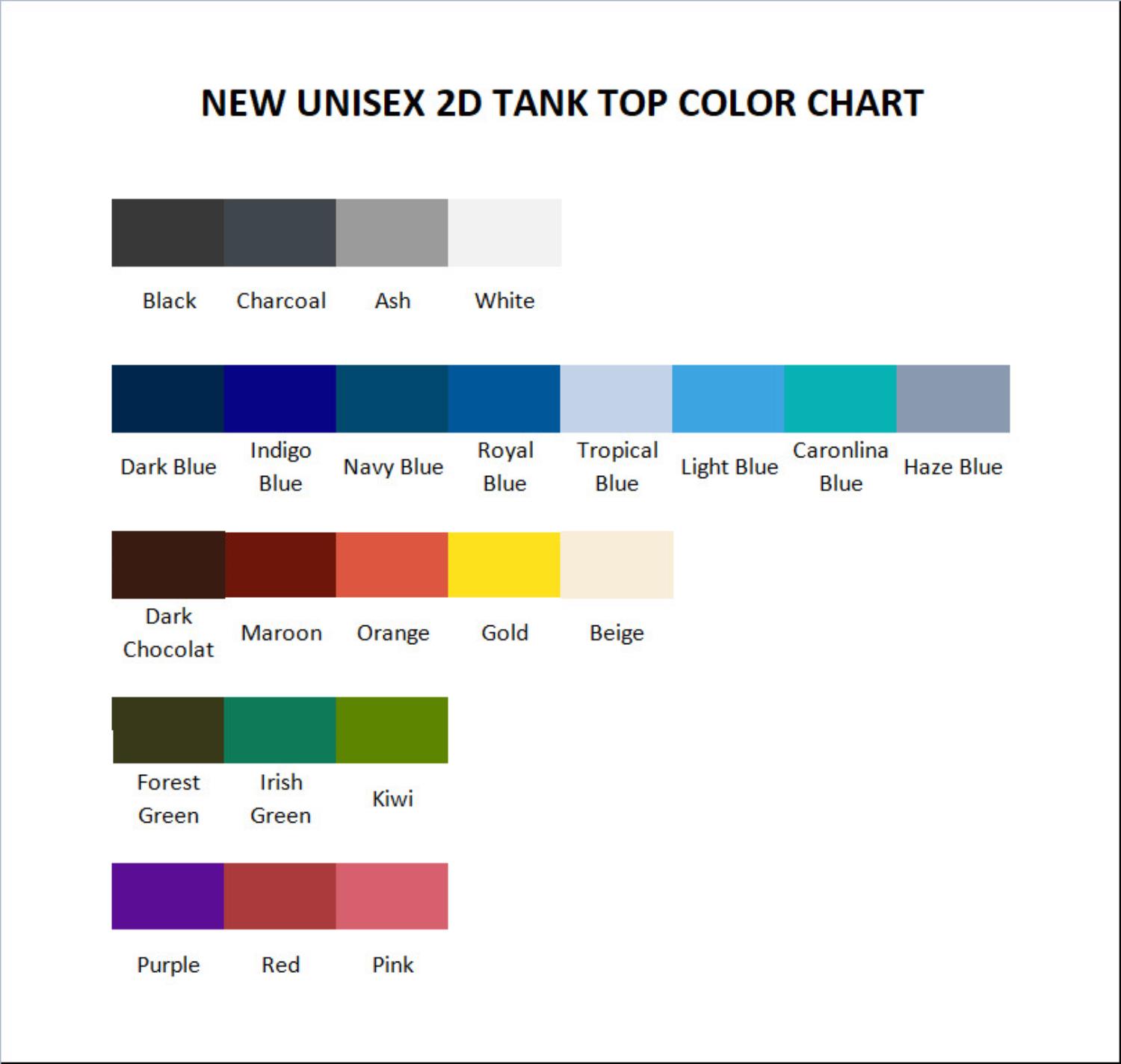 tank top color chart - Chainsaw Man EU Store