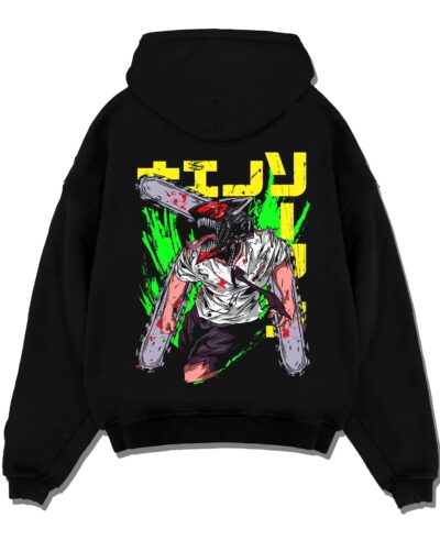 Chainsaw Man Hoodie Denji Devil Hunter Green Slash