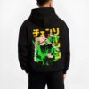CHAINV10 B.black hoodie male back view - Chainsaw Man EU Store