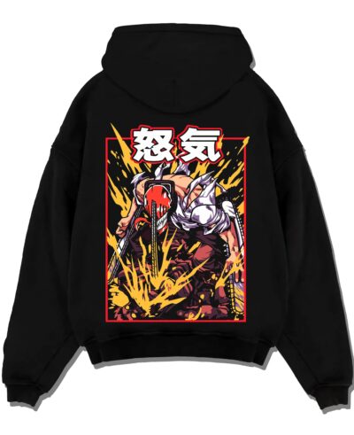 Chainsaw Man Hoodie Denji Devil Hunter Rage Flames