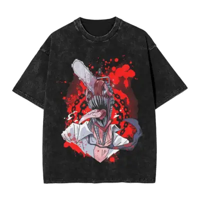 Denji Chainsaw Man Anime Mineral Washed T-shirt