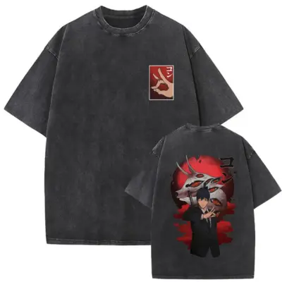 Aki Chainsaw Man Mineral Wash T-shirt