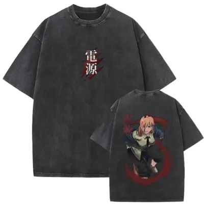 Power Design Chainsaw Man Mineral Wash T-shirt