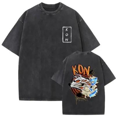 KON colorful Chainsaw Man Mineral Wash T-shirt