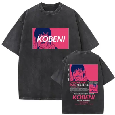 Kobeni Chainsaw Man Mineral Wash T-shirt