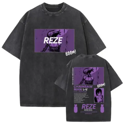 Reze Chainsaw Man Mineral Wash T-shirt