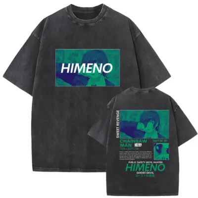 Himeno Chainsaw Man Mineral Wash T-shirt
