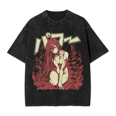 Power Design Chainsaw Man Anime Mineral Washed T-shirt