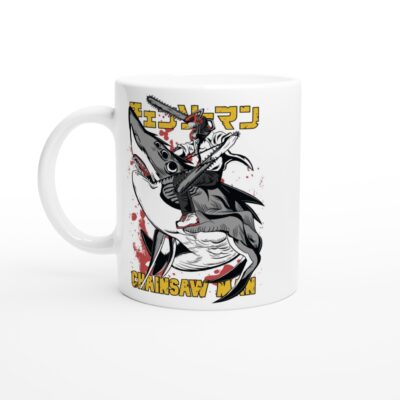 Chainsaw Man Denji and Shark White 11oz Ceramic Mug