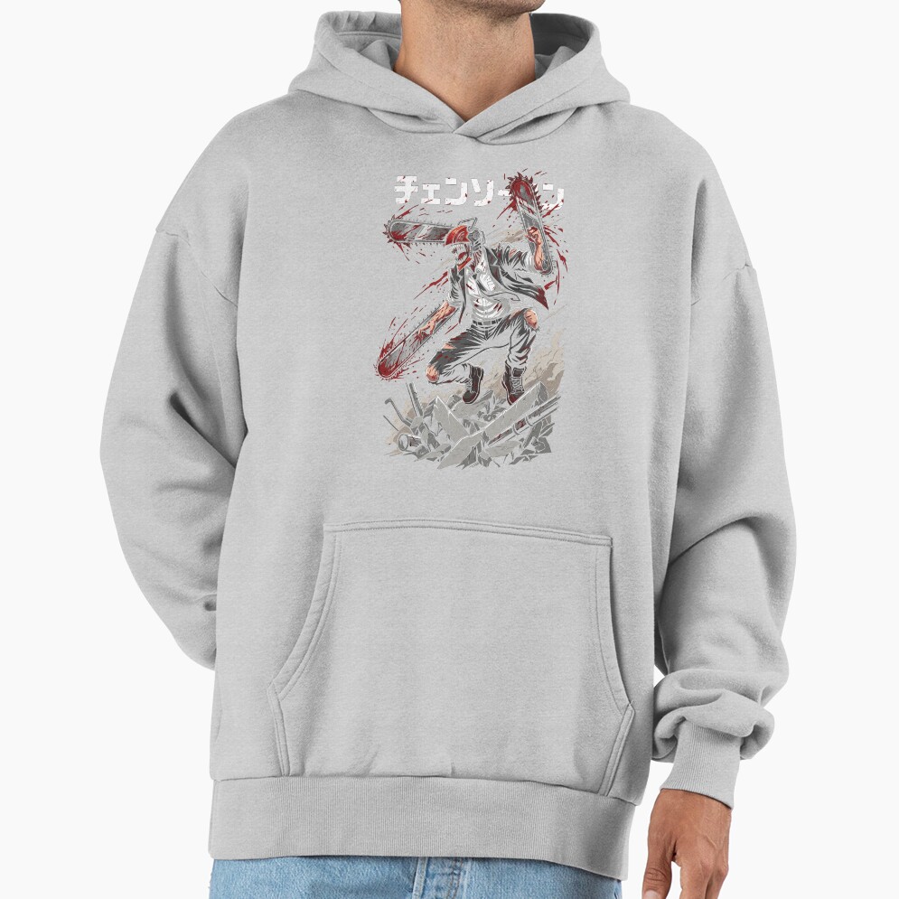 Blood And Steel Chainsaw Man - Denji Hoodie - Image 4