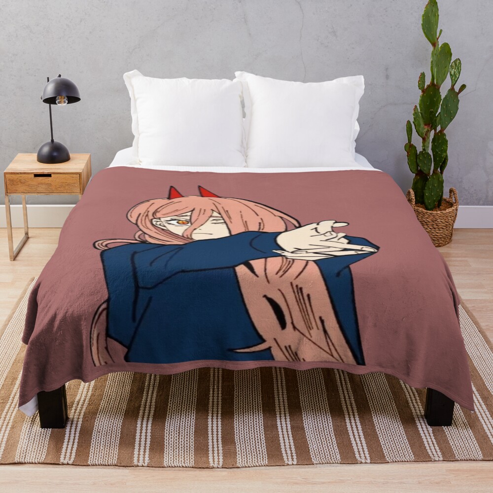 Chainsaw Man Power Hand Sign Throw Blanket