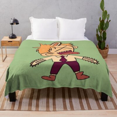 Chainsaw Man Fighter Denji Throw Blanket