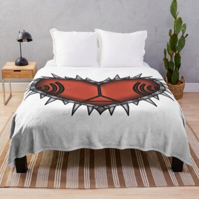 Chainsaw Heart Throw Blanket