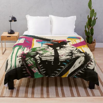 Chainsaw Man Denji Colorful Throw Blanket