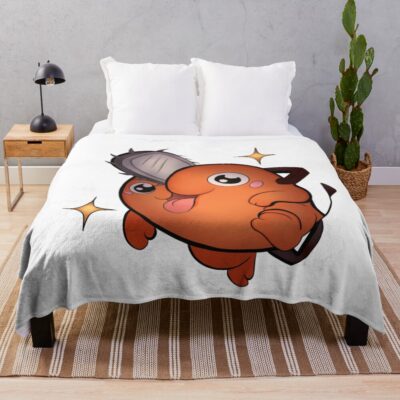 Doodle Cutest Demon Pochita Throw Blanket