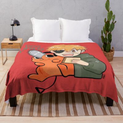 Chainsaw Man Denji Pochita Dog Lovers Throw Blanket