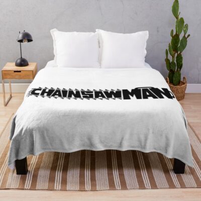 Chainsaw Man Logo Minimal Throw Blanket