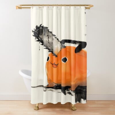 Pochita Draw Version Shower Curtain