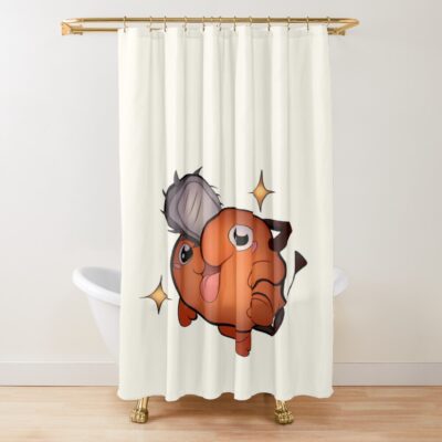 Chainsaw Man Pochita Cute Shower Curtain