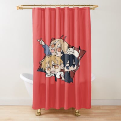 Chibi Power Denji Aki Shower Curtain