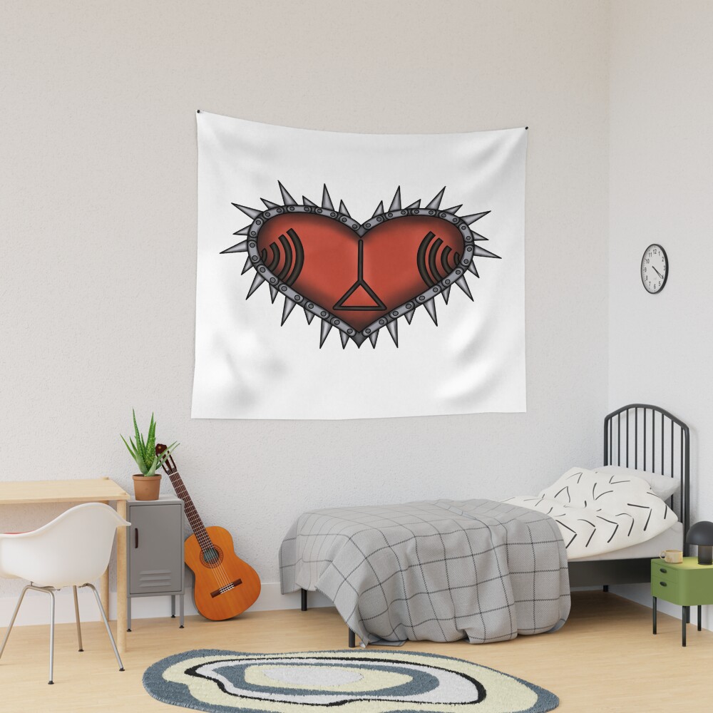 Chainsaw Heart Tapestry