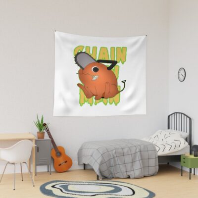 Doodle Chainsaw Pochita Tapestry