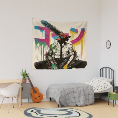 Chainsaw Man Denji Colorful Tapestry