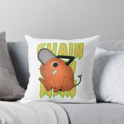 Doodle Chainsaw Pochita Throw Pillow