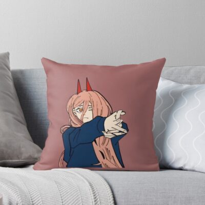 Chainsaw Man Power Hand Sign Throw Pillow