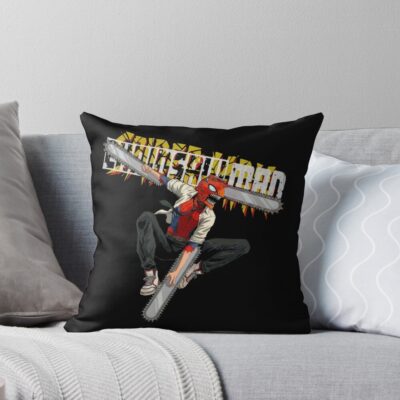 Denji Chainsaw Man X Spride Man Throw Pillow