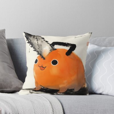Cute Pochita Csm Throw Pillow