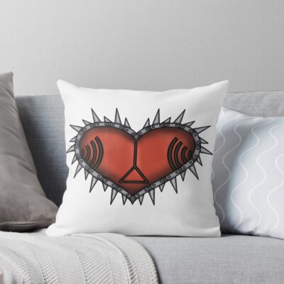 Chainsaw Heart Throw Pillow
