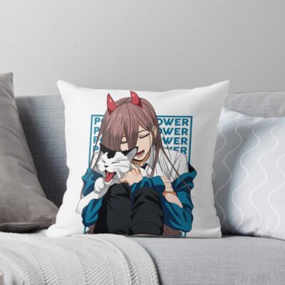 Power Chainsaw Cat Throw Pillow